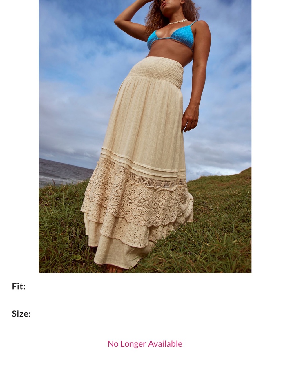 Free People McKenzie Lace convertible Maxi Skirt NWT - Picture 7 of 10